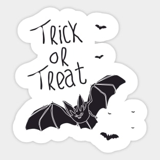 monochrome cute bat silhouette for halloween Sticker